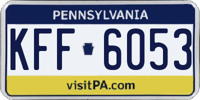 PA license plate KFF6053