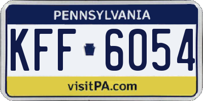 PA license plate KFF6054