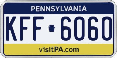 PA license plate KFF6060