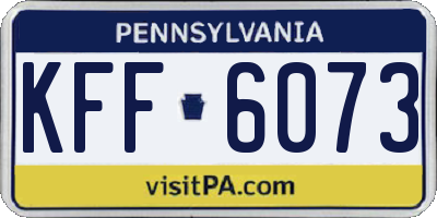 PA license plate KFF6073