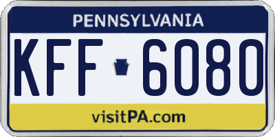 PA license plate KFF6080