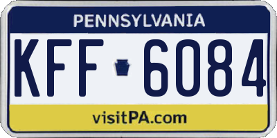 PA license plate KFF6084