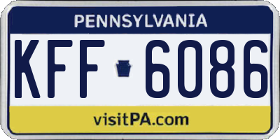 PA license plate KFF6086