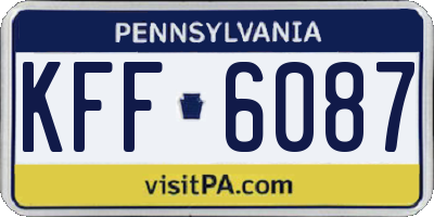 PA license plate KFF6087