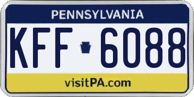 PA license plate KFF6088