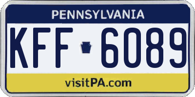 PA license plate KFF6089