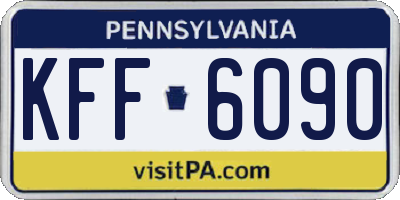 PA license plate KFF6090