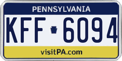 PA license plate KFF6094
