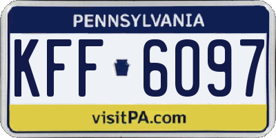 PA license plate KFF6097