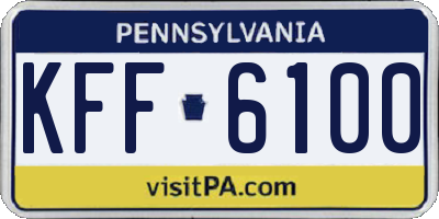 PA license plate KFF6100