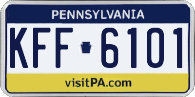 PA license plate KFF6101