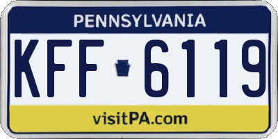 PA license plate KFF6119