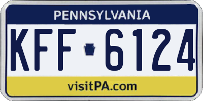 PA license plate KFF6124