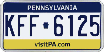 PA license plate KFF6125
