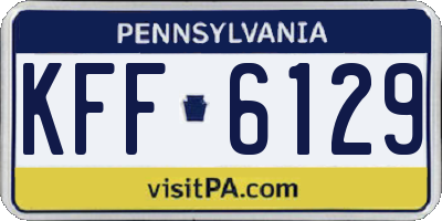 PA license plate KFF6129