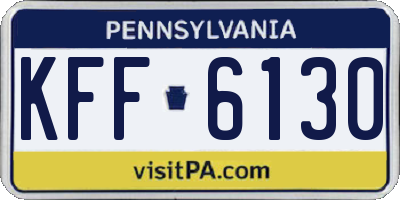 PA license plate KFF6130