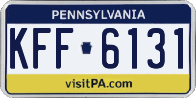 PA license plate KFF6131