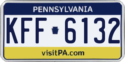 PA license plate KFF6132