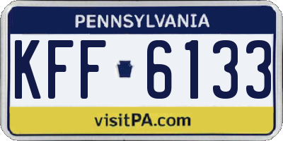 PA license plate KFF6133