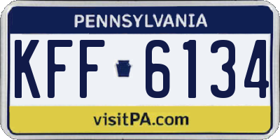 PA license plate KFF6134