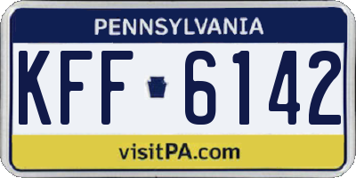 PA license plate KFF6142