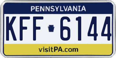 PA license plate KFF6144