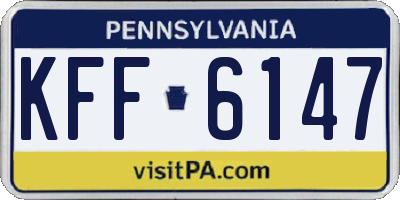 PA license plate KFF6147