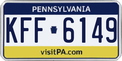 PA license plate KFF6149