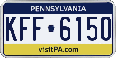 PA license plate KFF6150