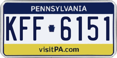 PA license plate KFF6151
