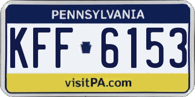 PA license plate KFF6153