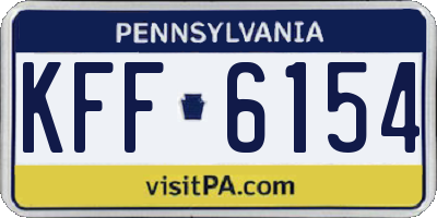 PA license plate KFF6154