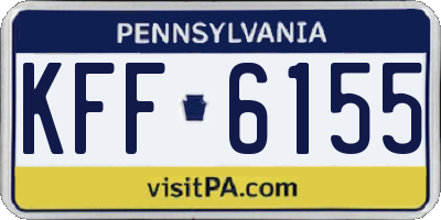 PA license plate KFF6155
