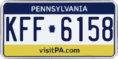 PA license plate KFF6158