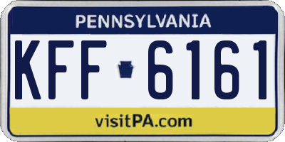 PA license plate KFF6161