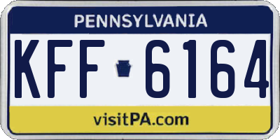 PA license plate KFF6164