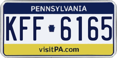 PA license plate KFF6165