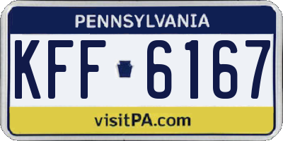 PA license plate KFF6167