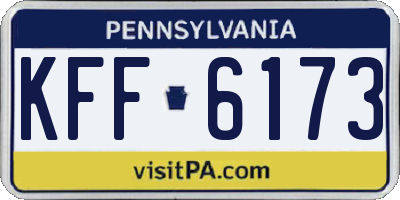 PA license plate KFF6173