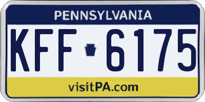 PA license plate KFF6175