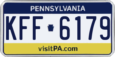 PA license plate KFF6179