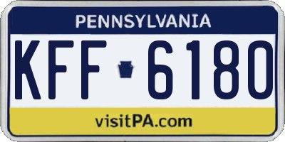 PA license plate KFF6180