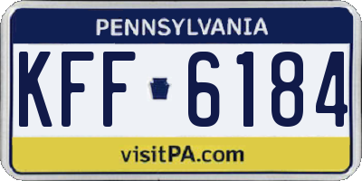 PA license plate KFF6184