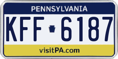 PA license plate KFF6187
