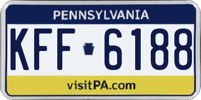 PA license plate KFF6188