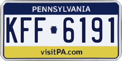 PA license plate KFF6191