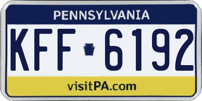 PA license plate KFF6192