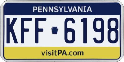 PA license plate KFF6198