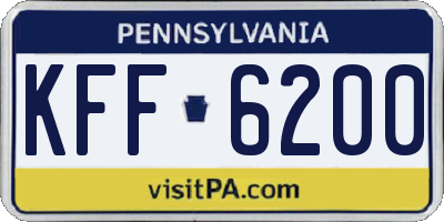 PA license plate KFF6200