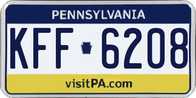 PA license plate KFF6208